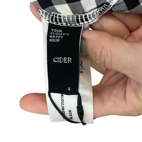 Cider Gingham Milkmaid Mini Dress Large Puff Sleeve Bow Coquette Cottagecore - Picture 7 of 10